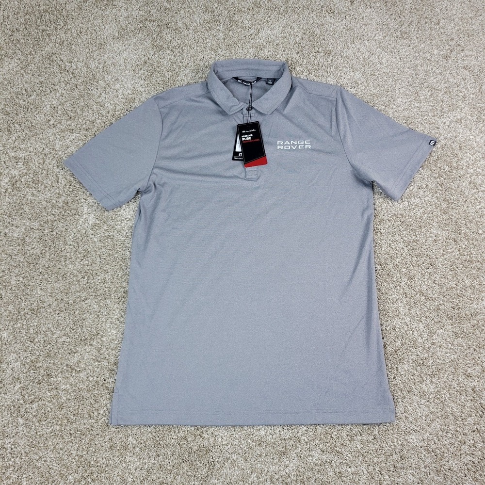 NWT Travis Mathew Mens Medium Solid Gray Performance Stretch Polo Short Sleeve - Picture 2 of 6